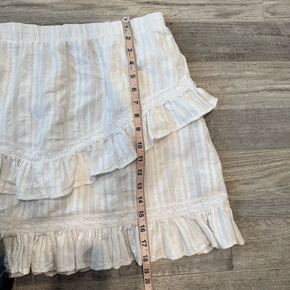 Time and Tru white cotton ruffled skirt flirty tiered size XL cottagecore K37 - Picture 5 of 8